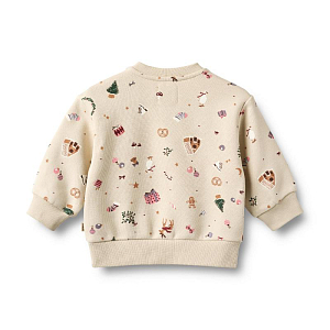 Свитшот Wheat "Baby Elliot Offwhite Holiday", новогодние игрушки